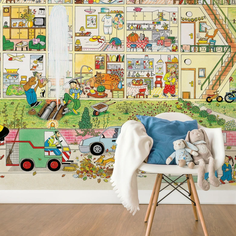 Fototapete Wimmel Haus im Herbst 