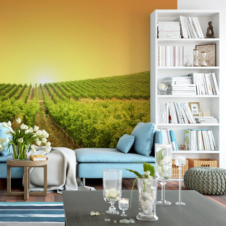 Wall Mural – Sunset in Weinberg 