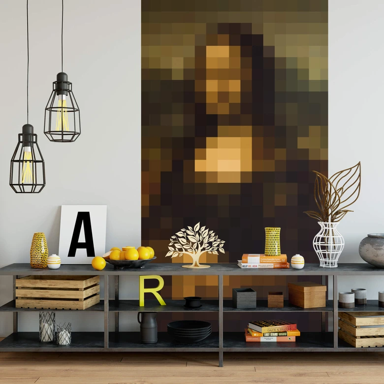 Fototapete Pixelart - da Vinci - Mona Lisa - 144x260 cm 