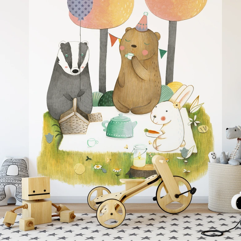 Fototapete Loske - Picknick zu dritt 