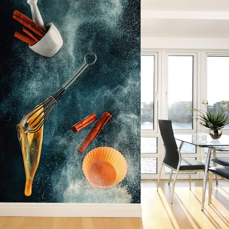 Fotomural Belenko - Cocina desordenada: magdalena de canela 