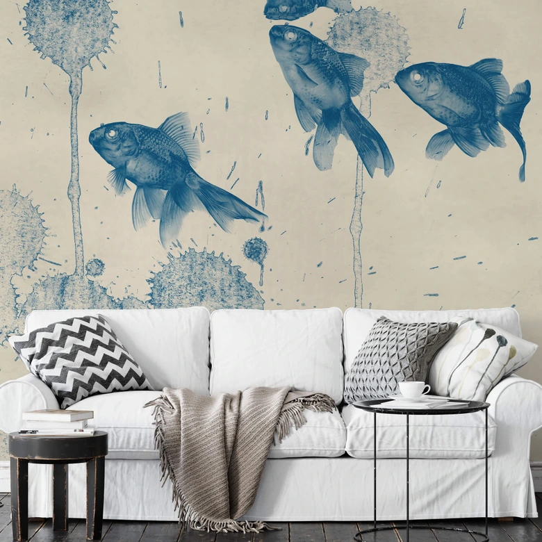 Fototapete Blaue Fische 