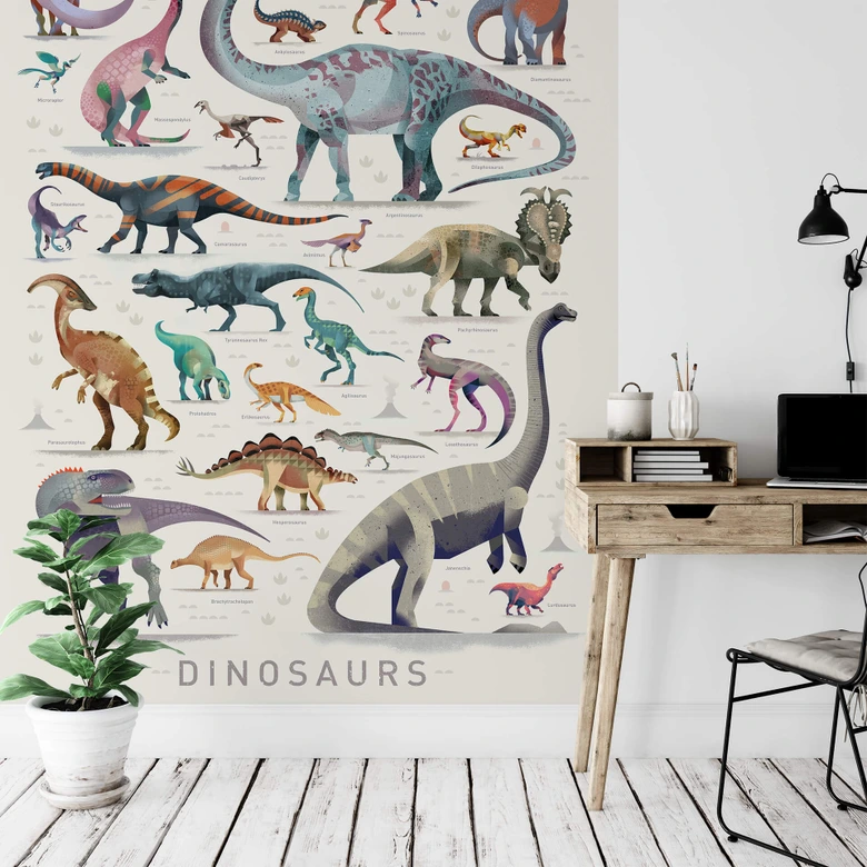 Fototapete Braun - Dinosaurs 