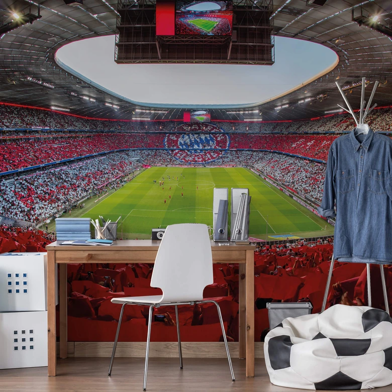 Fotobehang FCB Stadion Rood Wit 