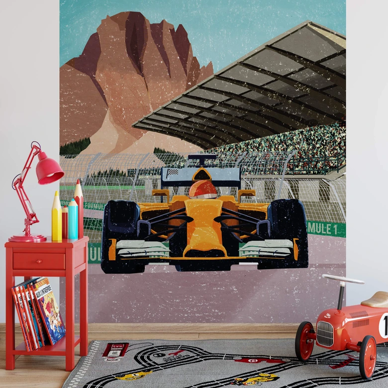 Papier peint photo Goed Blauw - La voiture de course 