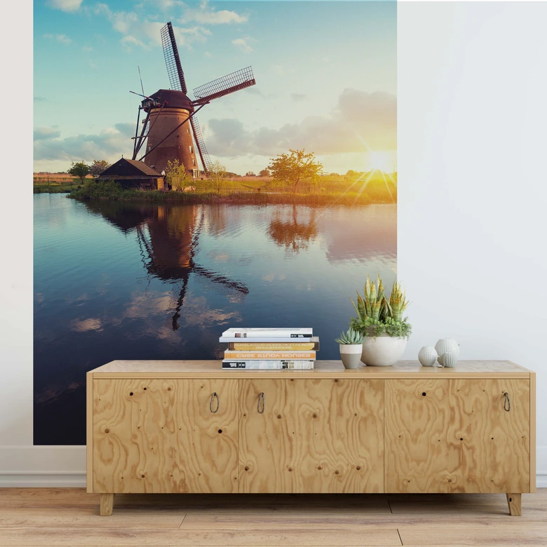 Fototapete Holländische Windmühle 