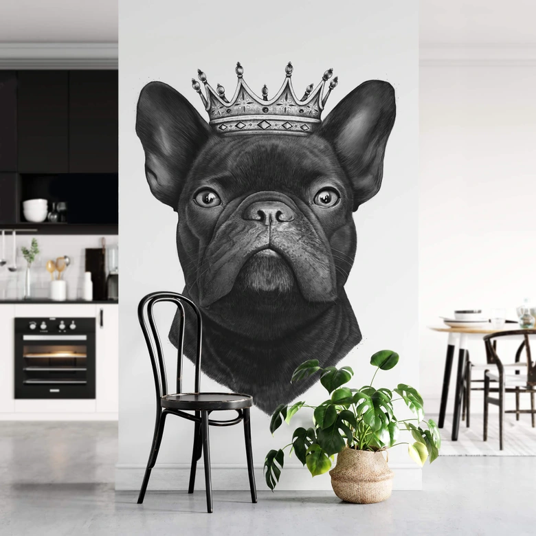 Korenkova - Fotomural Rey Bulldog Francés 