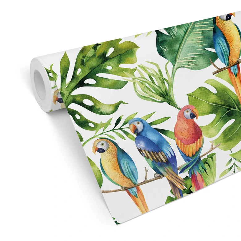 Patroonbehang Kvilis - Papegaaien in de Jungle 