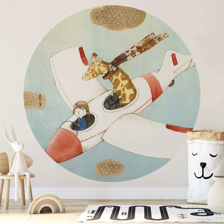 Fototapete Loske - Flugreise - Rund - Selbstklebend/Vlies 