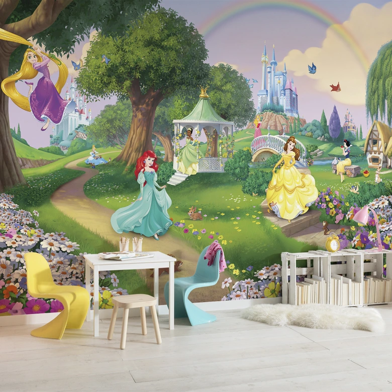 Papier Peint Photo -  Disney Princesses Rainbow 