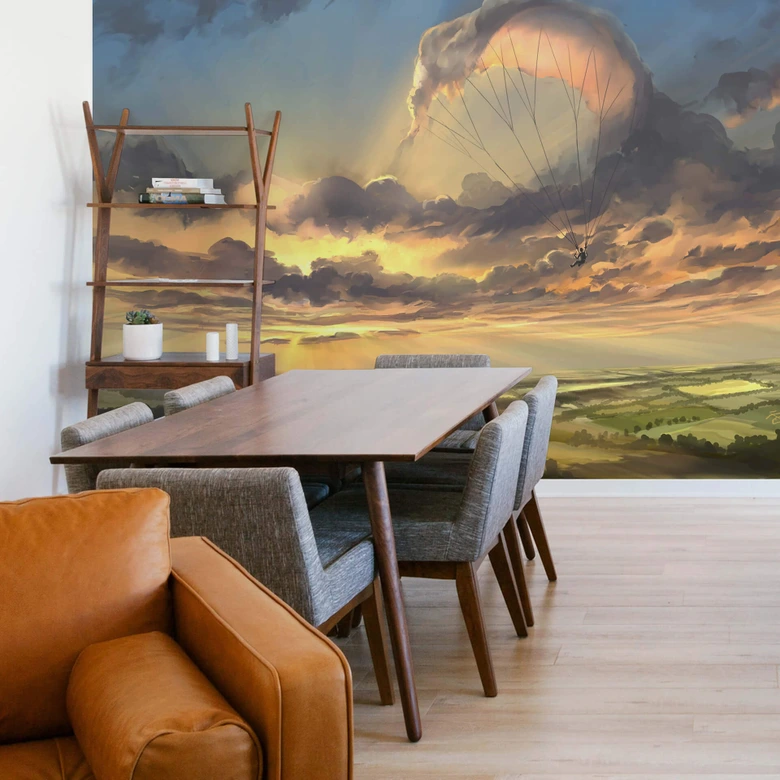 Fotobehang Aerroscape - Flying in the Clouds 