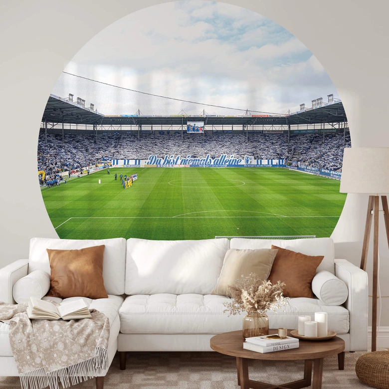 Fototapete 1. FC Magdeburg - Stadion Choreo - Rund - Selbstklebend/Vlies 