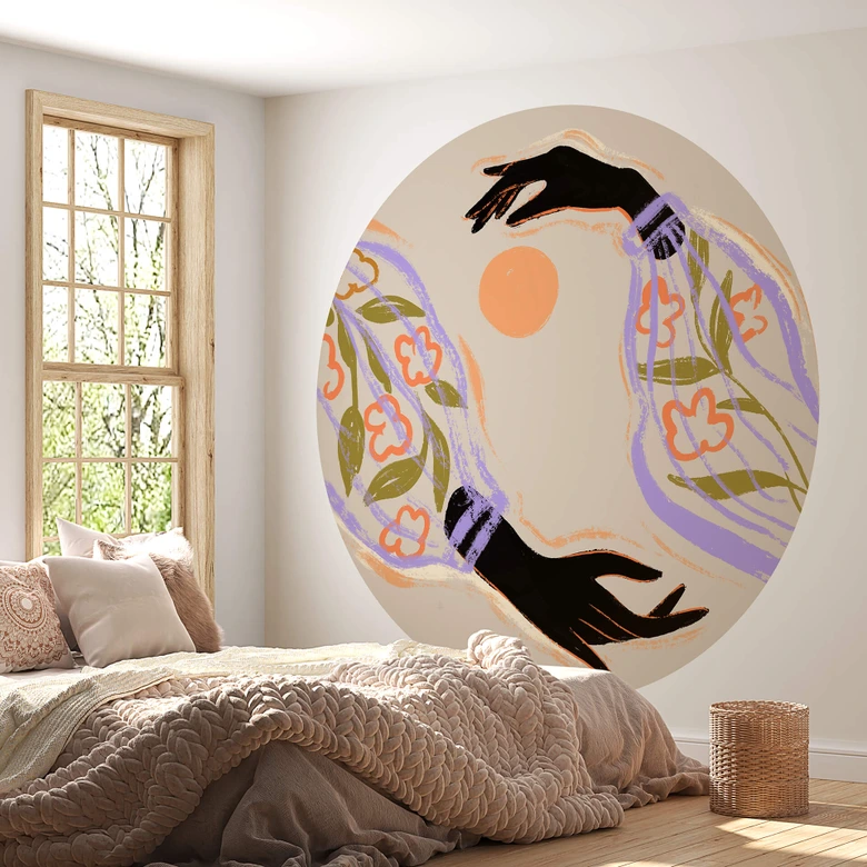 Arty Guava - Embrace the sun - Fototapeta okrągła - tapeta flizelinowa/tapeta flizelinowa samoprzylepna 