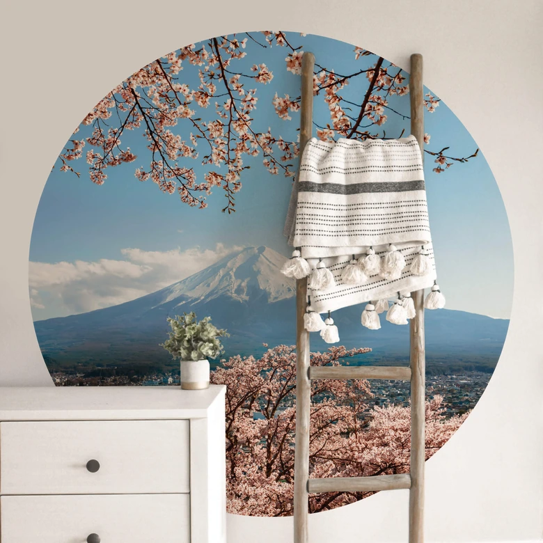 Round wall mural Colombo - Mount Fuji in Japan - non self-adhesive/self-adhesive wallpapers 