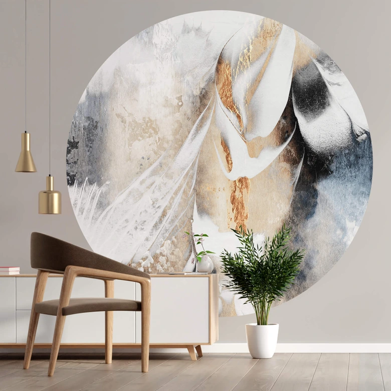Round wall mural Fredriksson - Abstract Peace of Mind - non self-adhesive/self-adhesive wallpapers 