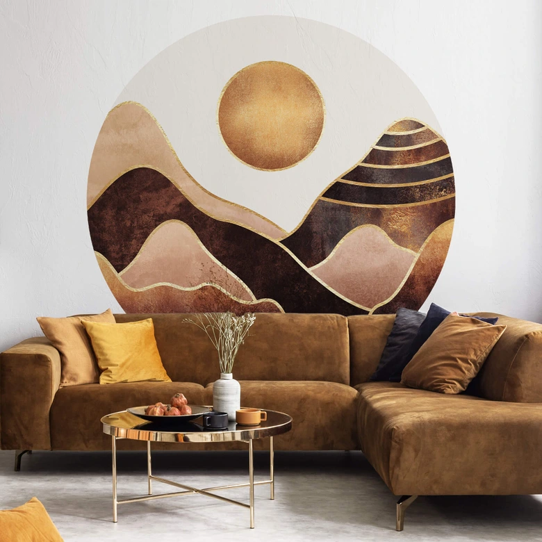 Fototapete Fredriksson - Sonnenuntergang - Rund - Selbstklebend/Vlies 