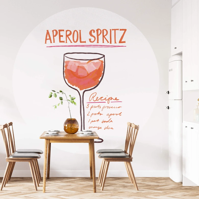 Fototapete für die Küche - Fritsch - Aperol Spritz - Rund - Selbstklebend/Vlies 