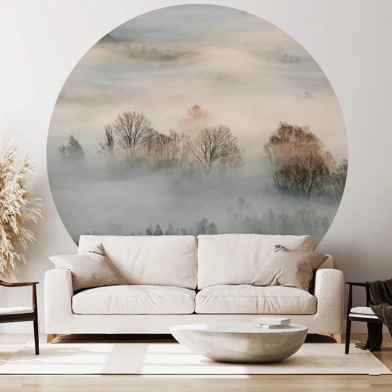 Round wall mural Galimberti - Cold Winter Day - non self-adhesive/self-adhesive wallpapers 