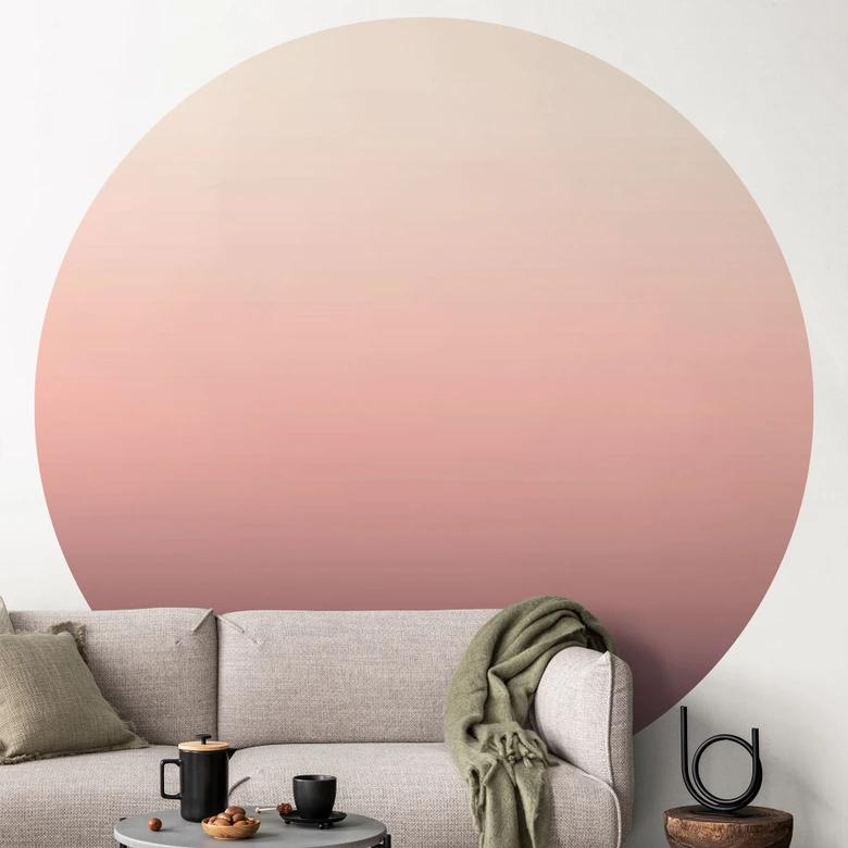 Fototapete Ombre Sunset - Rund - Selbstklebend/Vlies 