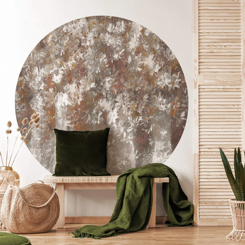 Round wall mural Talen - Magnolia Flowers - non self-adhesive/self-adhesive wallpapers 