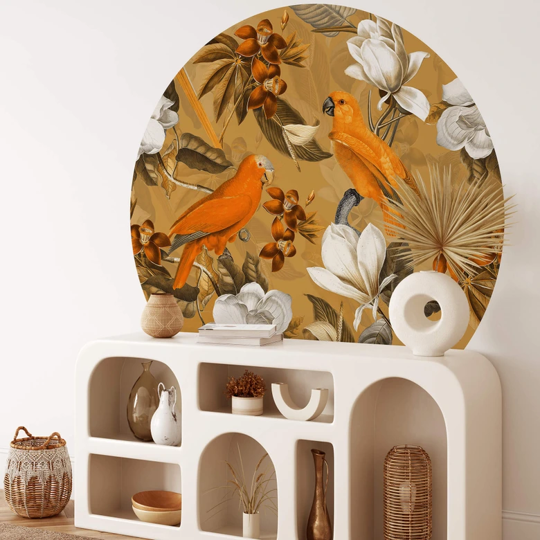 Behangcirkel UN Designs - Tropical Ocher - vliesbehang/zelfklevend vliesbehang 