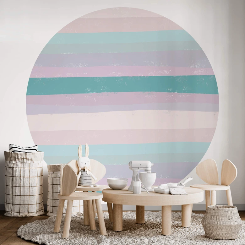 Färgglad ljushet rund Fototapet - uplusmestudio - non-woven tapet/självhäftande non-woven tapet 