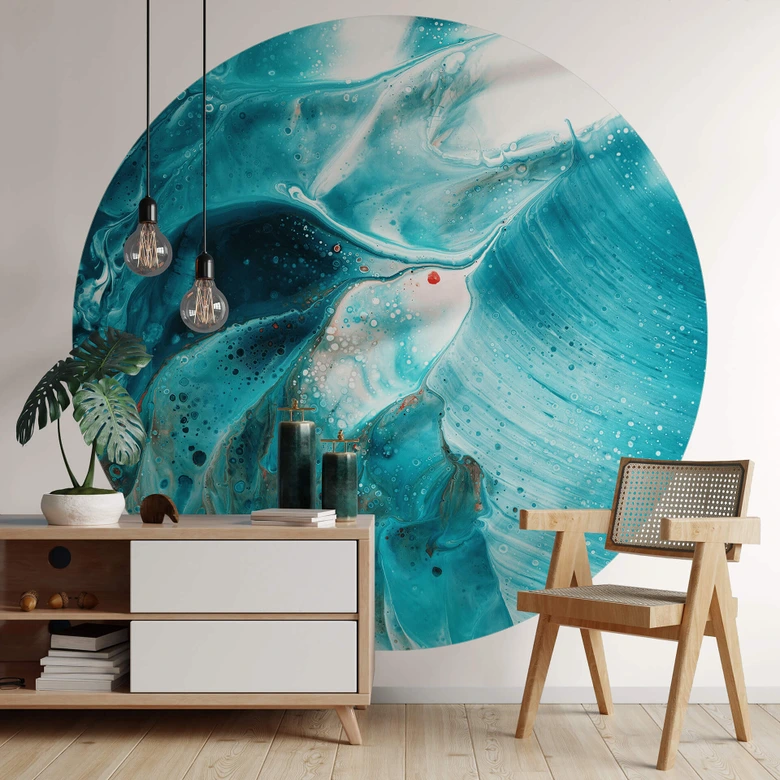 Fototapete Westum - Flying into the waves - Rund - Selbstklebend/Vlies 