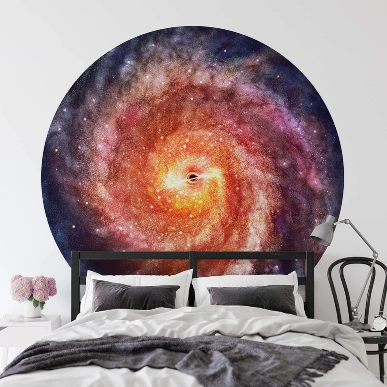 Round wall mural Aerroscape - Black Hole - non self-adhesive/self-adhesive wallpapers 