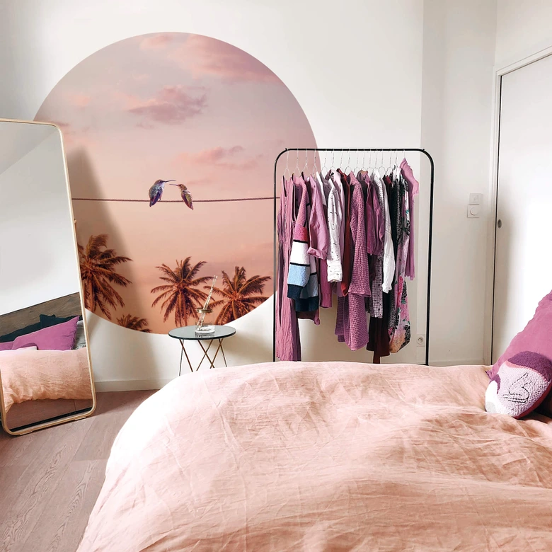 Behangcirkel Loose - Hummingbirds in Love - vliesbehang/zelfklevend vliesbehang 