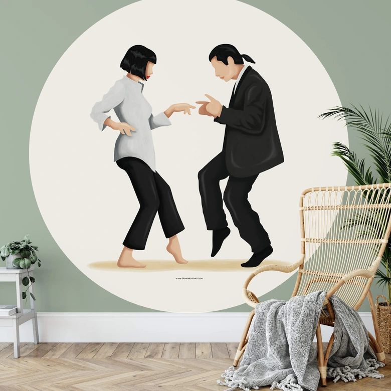 Behangcirkel Tohmé - Pulp Fiction - vliesbehang/zelfklevend vliesbehang 