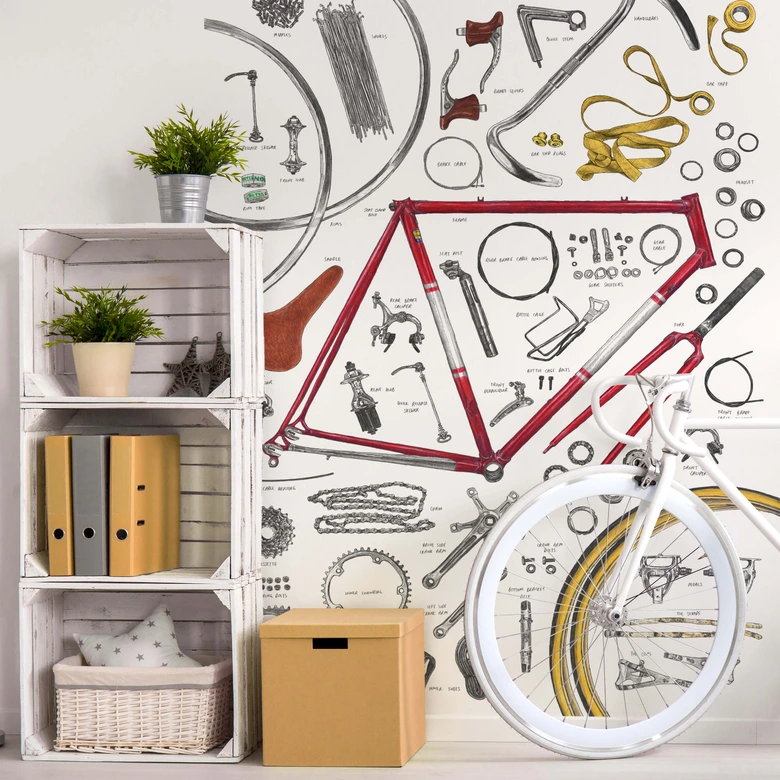 Papier peint photo Sparshott - Les composantes d'une bicyclette 