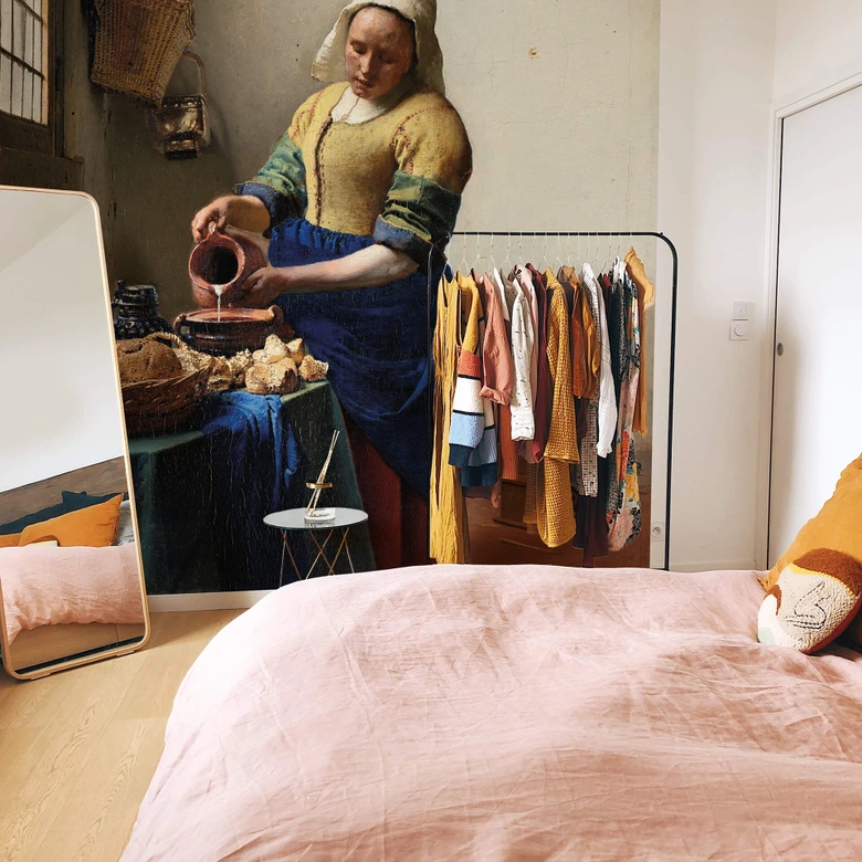 Fototapete Vermeer - Das Mädchen mit dem Milchkrug - 240x260 cm 