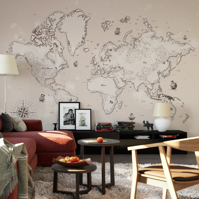 Fototapete Weltkarte - Aus vergangenen Zeiten 