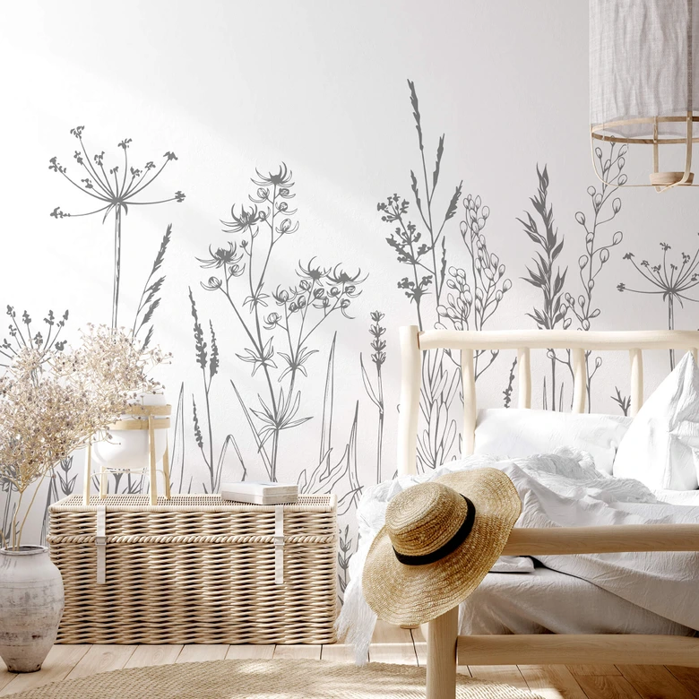 Fototapete Feldblumen Illustration 