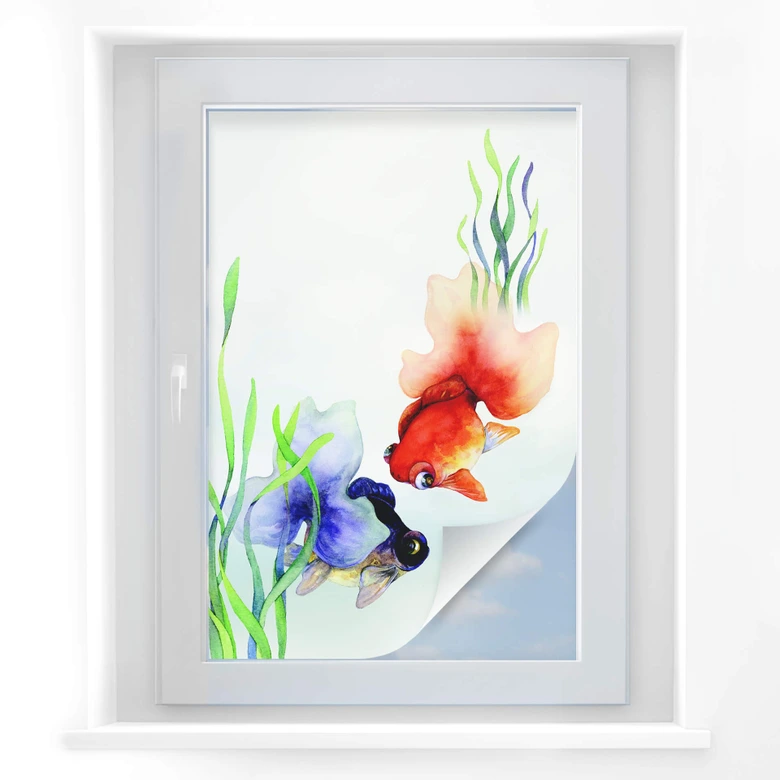 Sichtschutzfolie Aquarell Fische 