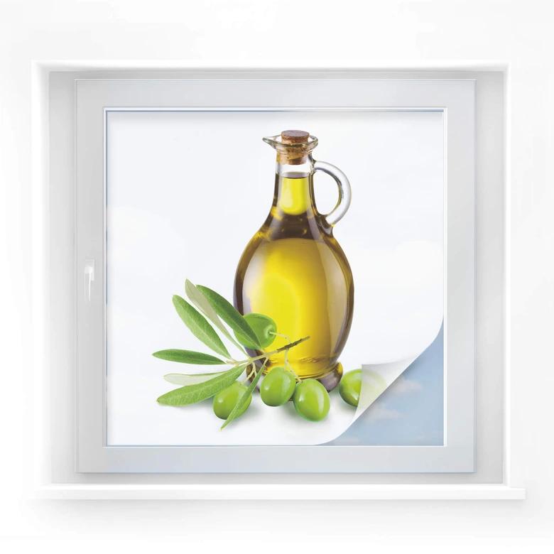 Window foil Olives & Bottle 