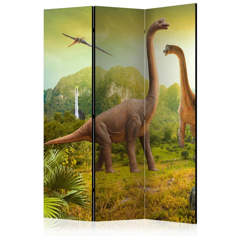 Paravent Séparation de pièce - Au royaume des dinosaures, 3 pièces 