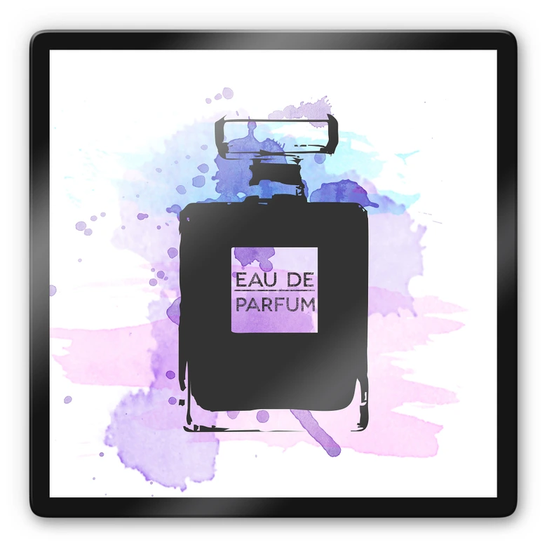 Glasbild Eau de Parfum Aquarell - Grau 