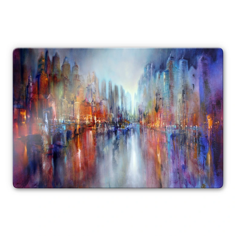 Glasbild Schmucker - Stadt am Fluss 