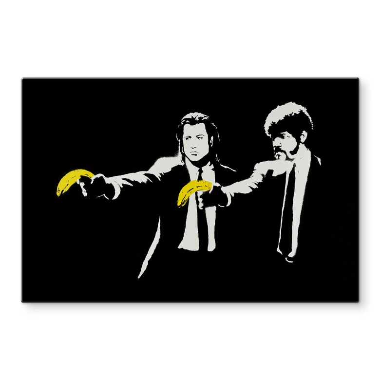 Tableau en verre Banksy - Pulp Fiction 