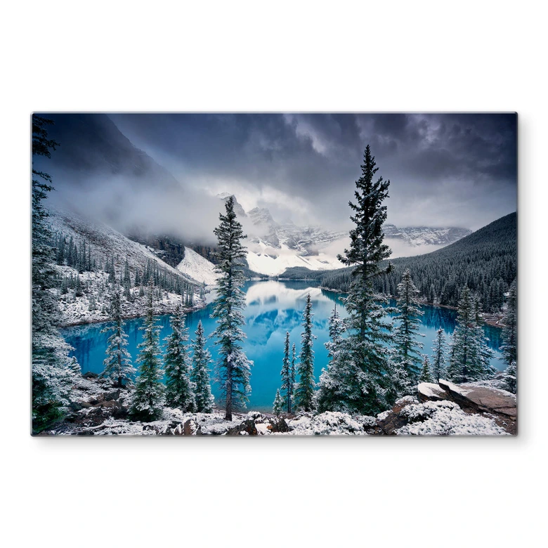 Glasbild Cole - Kalter Seeblick 