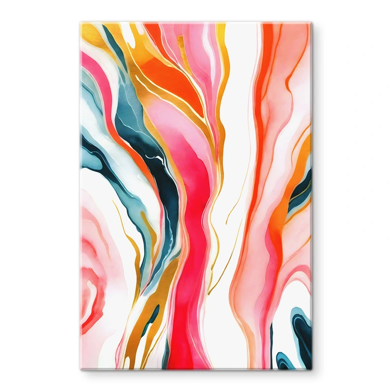 Tableau sur verre Marbrerie colorée abstraite - Gokhale 