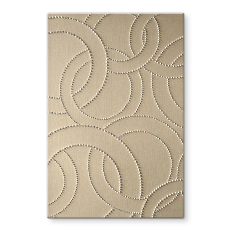 Glasbild Abstrakte Ringe beige - Grande 