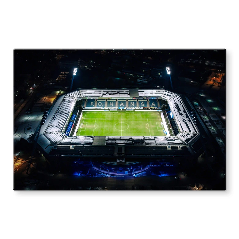 Glasbild FC Hansa Rostock Stadion Luftaufnahme 