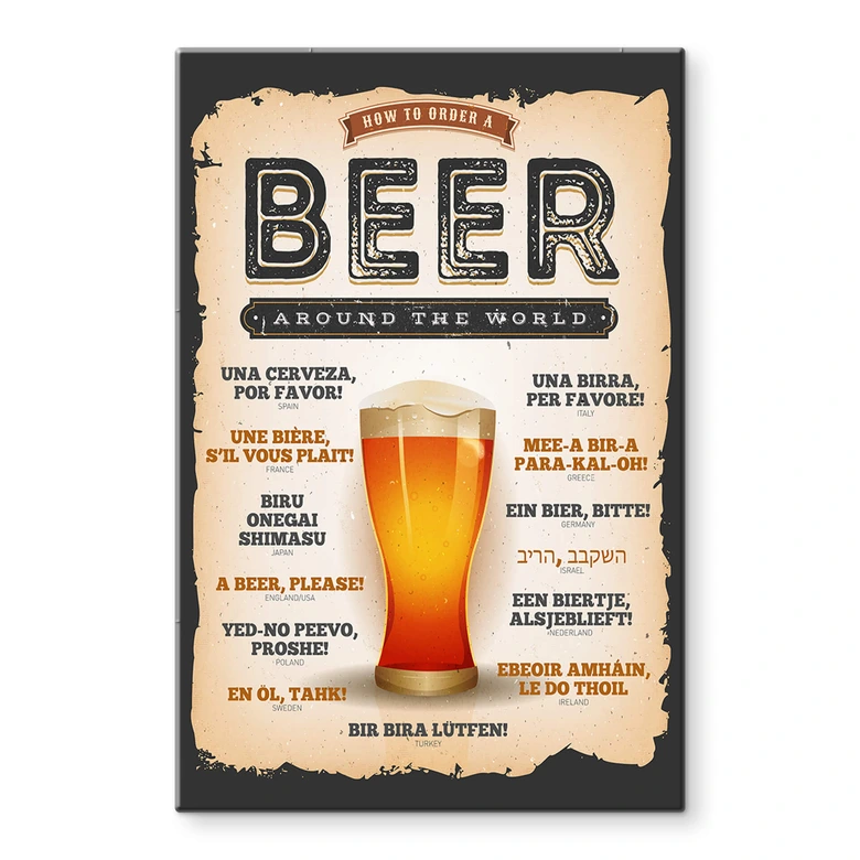 Glasbild How to order a beer around the world 
