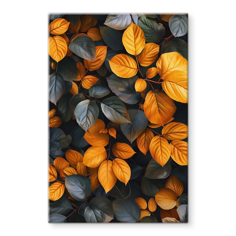Glasbild Leuchtende Blätterpracht im Herbst - Jaszke 