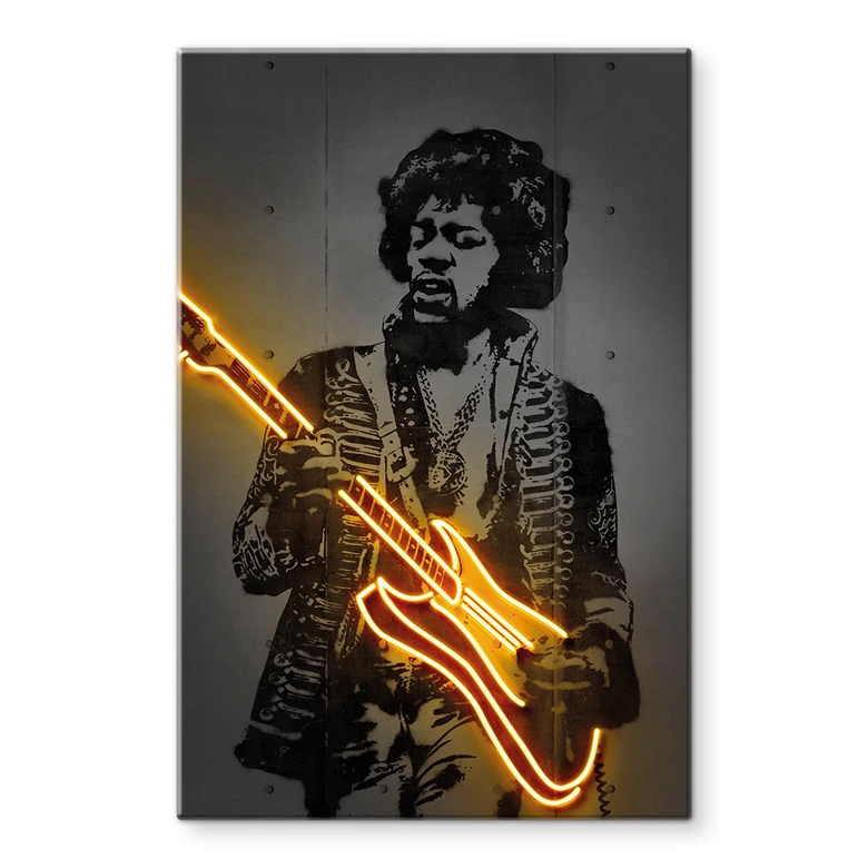 Glasbild Jimi Hendrix - Mielu 