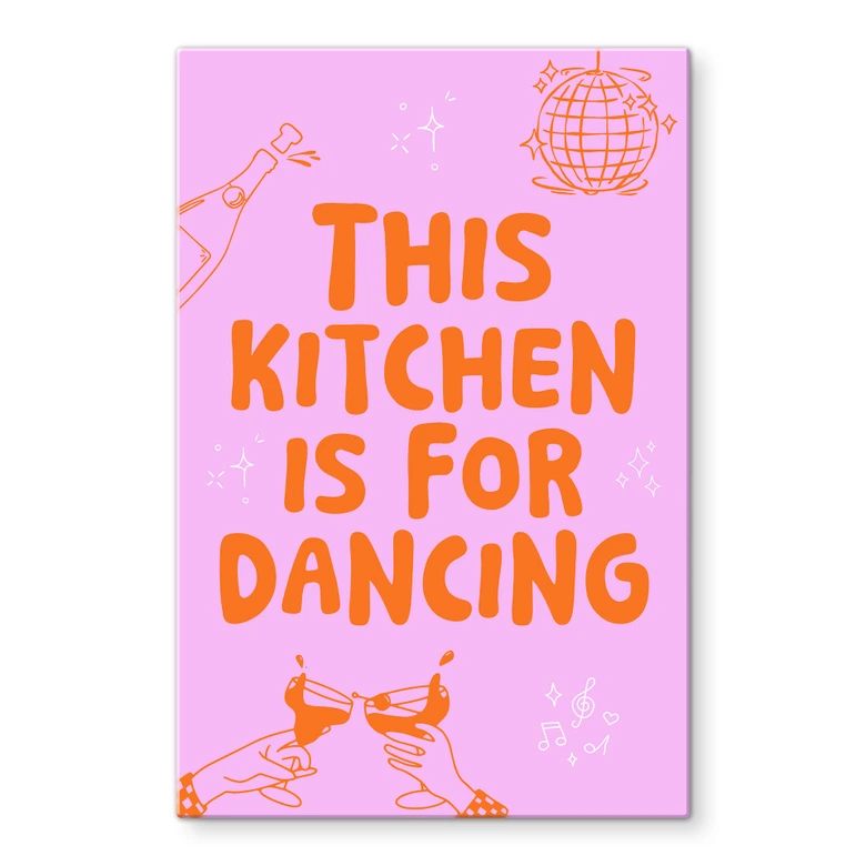 Tableau en verre This kitchen is for dancing - Ohkimiko 