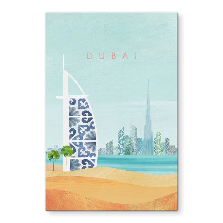 Glas billede Dubai Beach - Burj Al Arab - Rivers 