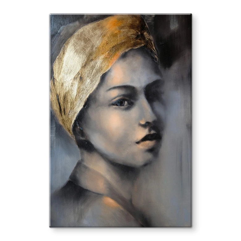 Glasbild Schmucker - Das Mädchen mit dem goldenen  Haarband 